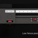 Switching between the two fence positions is effortless with the sliding scale.