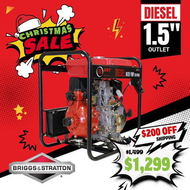 BBT 1.5" Diesel High Pressure Twin Impeller Fire Water Pump - 6hp Electric Start