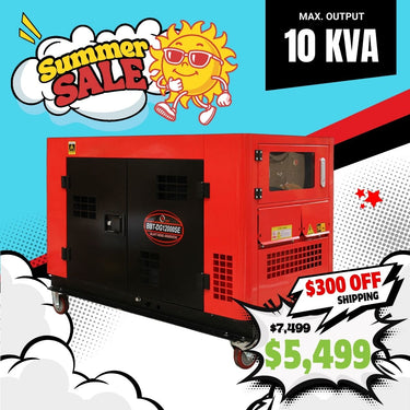 BBT 10KVA 23HP 2-Cylinder Diesel Silent Generator - 2-Year Warranty