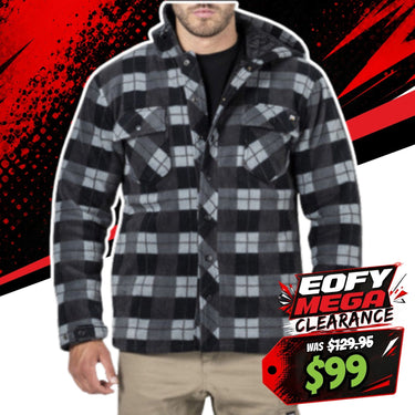CAT Active Work Jacket - Grey Black Plaid