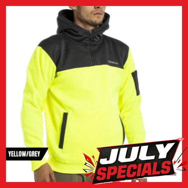 CAT Hi Vis Hoodie - Yellow/Grey