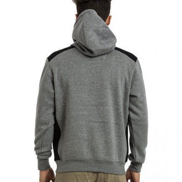CAT Logo Panel Hooded Sweat - Dark Heather Grey