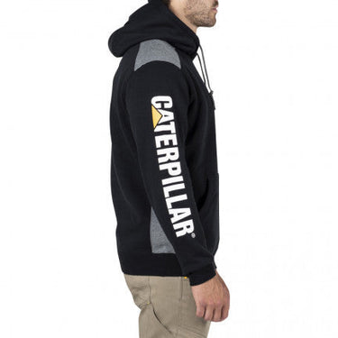 CAT Logo Panel Hooded Sweat - Black