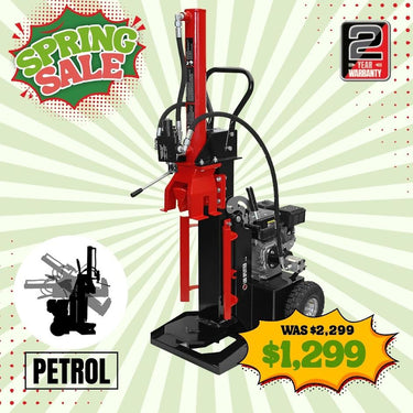 BBT 12/20 Ton Vertical/horizontal Wood Log splitter - 6.5hp Petrol Engine - 2-Year Warranty