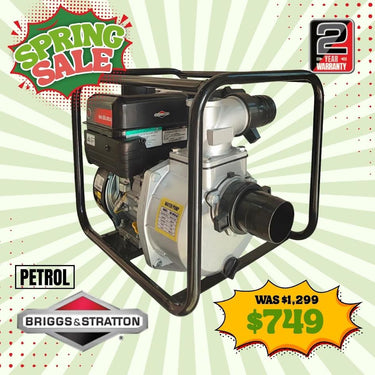 BBT 3" High Volume Transfer Water Pump - Briggs & Stratton XR950 - 2-Year Warranty