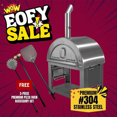 Bull BBQ Outdoor Large Wood-Fired Pizza Oven - Premium #304 Stainless Steel