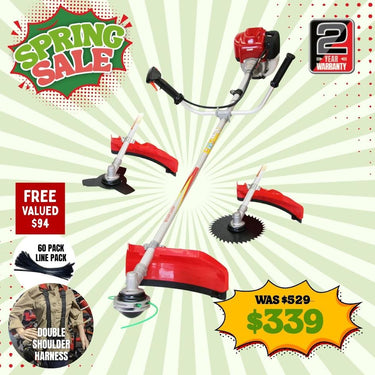 BBT 36cc Petrol 4 Stroke Brush Cutter / Whipper Snipper Bull Horns - 2-Year Warranty