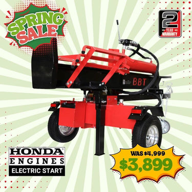 BBT 40/65 Ton Wood Log splitter - Honda GX390 14HP Electric Start - 2-Year Warranty