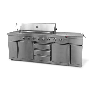 Ex Demo #304 Bull BBQ Stainless Steel Large 8 Burner With Sink
