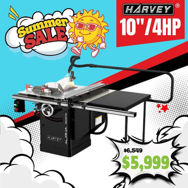 Harvey Alpha HW110S-36Pro Woodwork Dovetail Stain-less Cabinet Table Saw