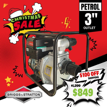 BBT 3" High Volume Transfer Water Pump - Briggs & Stratton XR950 - 2-Year Warranty