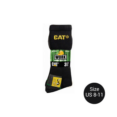 CAT Bamboo Sock 3 Pack  - Black - Large