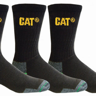 CAT Bamboo Sock 3 Pack - Black - Large
