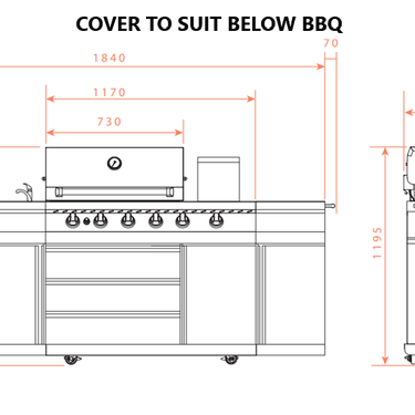 BBQ kitchen 6 Burner (Bull-411U) cover