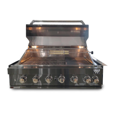 Bull BBQ Black Edition 7-Burner Built-in Outdoor Kitchen with Rotisserie - Premium #304 Stainless Steel
