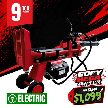 BBT 9 Ton Vertical/Horizontal Electric Wood Log Splitter - 2-Year Warranty