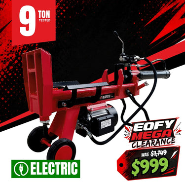 BBT 9 Ton Vertical/Horizontal Electric Wood Log Splitter - 2-Year Warranty
