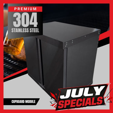Bull BBQ Black Edition Stainless Steel Outdoor Kitchen Cupboard Module – #304 Premium Stainless Steel