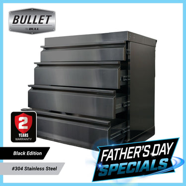 Bull BBQ Black Edition Stainless Steel Outdoor Kitchen Drawer Module – #304 Premium Stainless Steel