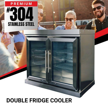 Bull BBQ Stainless Steel Double Fridge Cooler Module – #304 Stainless Steel