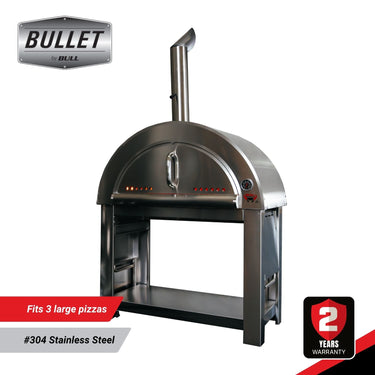 Bull BBQ Outdoor Large Wood-Fired Pizza Oven - Premium #304 Stainless Steel