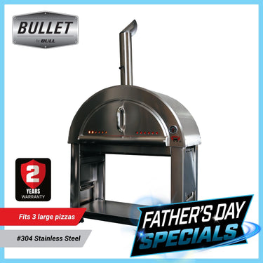Bull BBQ Outdoor Large Wood-Fired Pizza Oven - Premium #304 Stainless Steel