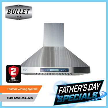 Bull BBQ 900mm Exhaust Fan Extractor with Digital Display and Remote Control (#304SS)