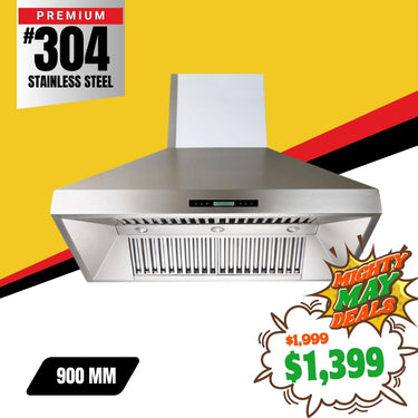 Bull BBQ 900mm Exhaust Fan Extractor with Digital Display and Remote Control (#304SS)