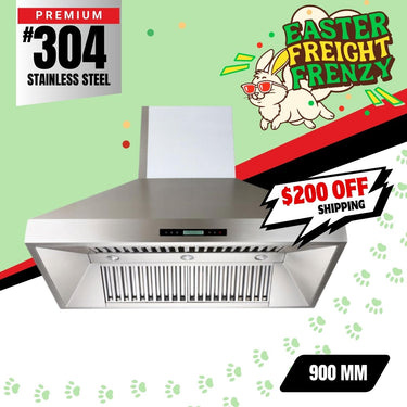 Bull BBQ 900mm Exhaust Fan Extractor with Digital Display and Remote Control (#304SS)