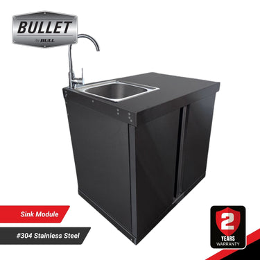 Bull BBQ Black Edition Stainless Steel Outdoor Kitchen Sink Module – #304 Premium Stainless Steel