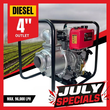 BBT 4" Diesel High Flow Transfer Water Pump - 10hp Pullstart