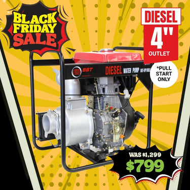BBT 4" Diesel High Flow Transfer Water Pump - 10hp Pullstart