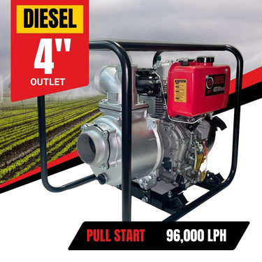 BBT 4" Diesel High Flow Transfer Water Pump - 10hp Pullstart