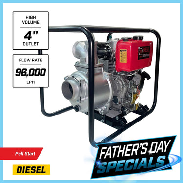 BBT 4" Diesel High Flow Transfer Water Pump - 10hp Pullstart