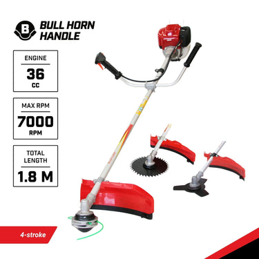 BBT 36cc Petrol 4 Stroke Brush Cutter / Whipper Snipper Bull Horns - 2-Year Warranty
