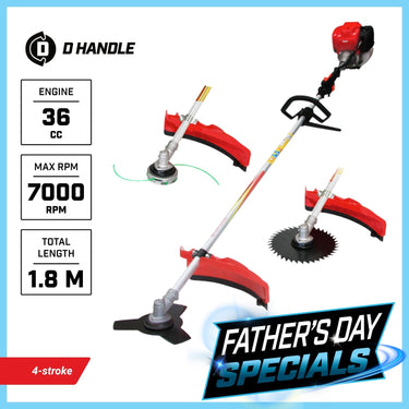 BBT 36cc Petrol 4 Stroke Brush Cutter / Whipper Snipper D Handle - 2-Year Warranty