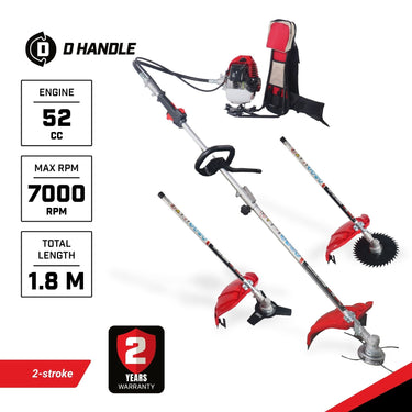 BBT 52cc 2-Stroke Backpack Brush Cutter & Whipper Snipper – D Handle - 2-Year Warranty