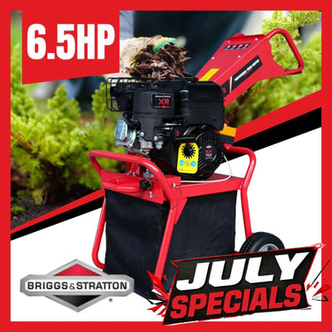 BBT XR950 Briggs & Stratton Garden Wood Chipper Shredder - 6.5hp Petrol - 2-Year Warranty