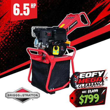 BBT XR950 Briggs & Stratton Garden Wood Chipper Shredder - 6.5hp Petrol - 2-Year Warranty