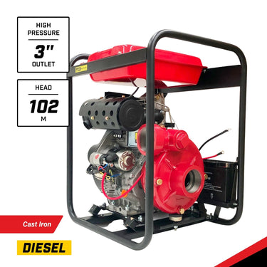 BBT 3" Diesel High Pressure Cast Iron Water Pump - 11HP Electric Start