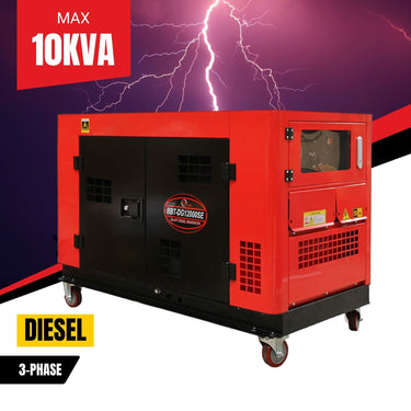 BBT 10KVA 3-Phase Diesel 23HP 2-Cylinder Silent Generator - 2-Year Warranty