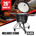 Kamado Grill 26" included Stand with wheels (Black)