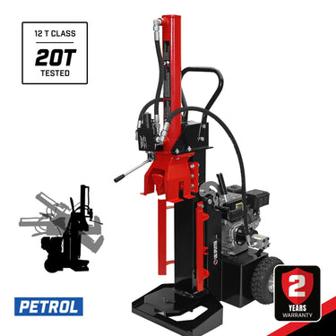 BBT 12/20 Ton Vertical/horizontal Wood Log splitter - 6.5hp Petrol Engine - 2-Year Warranty