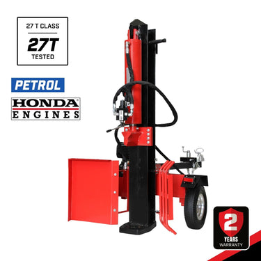 BBT 27 Ton Wood Log splitter - Honda GX200 6.5HP Pull Start - 2-Year Warranty