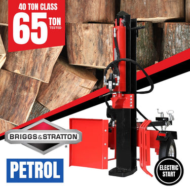 BBT 40/65 Ton Wood Log splitter - Briggs & Stratton 13.5HP XR2100 Electric Start - 2-Year Warranty