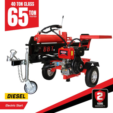 BBT 40/65 Ton Hydraulic Wood Log splitter - 10hp Diesel electric start - 2-Year Warranty