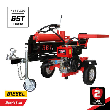 BBT 40/65 Ton Hydraulic Wood Log splitter - 10hp Diesel electric start - 2-Year Warranty