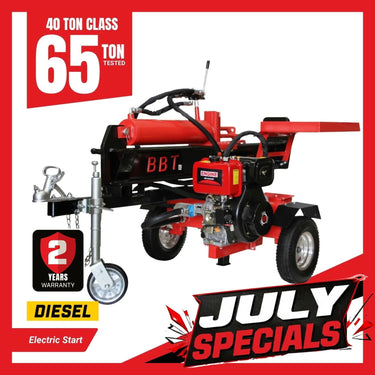 BBT 40/65 Ton Hydraulic Wood Log splitter - 10hp Diesel electric start - 2-Year Warranty