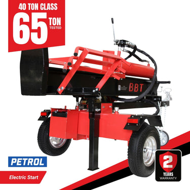 BBT 40/65 Ton Wood Log Splitter - 15hp Petrol Electric Start Engine - 2-Year Warranty