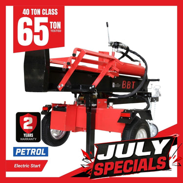 BBT 40/65 Ton Wood Log Splitter - 15hp Petrol Electric Start Engine - 2-Year Warranty